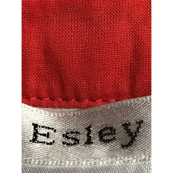 Esley Top Women  Size S White Orange Embroidered Geometric V neck Long Sleeves - Picture 7 of 13